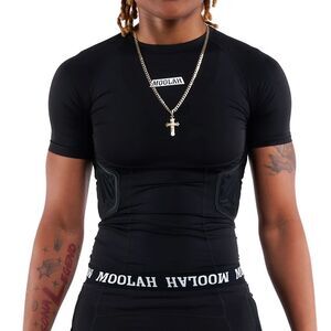 Moolah Kicks Padded Compression Short Sleeve Shirt Blacktop Large